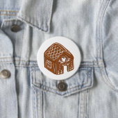 Badge Rond 7,6 Cm Cute Gingerbread House Holiday Cookie (En situation)