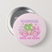 Badge Rond 7,6 Cm Cute Grenouille Couple - Ensemble Jusqu'À Ce Que N (Devant & derrière)