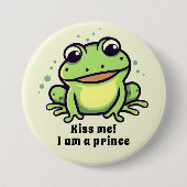 Badge Rond 7,6 Cm Cute grenouille m'embrasser (Devant)
