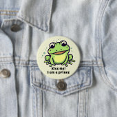 Badge Rond 7,6 Cm Cute grenouille m'embrasser (En situation)