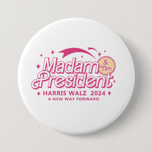 Badge Rond 7,6 Cm Cute Harris Walz Élection tendance Design rose mig