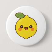 Badge Rond 7,6 Cm Cute Kawaii Lemon (Devant)