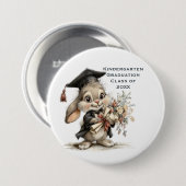 Badge Rond 7,6 Cm  Cute Kindergarten Graduation Bunny Design (Devant & derrière)