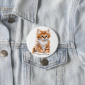 Badge Rond 7,6 Cm Cute Kitty (En situation)