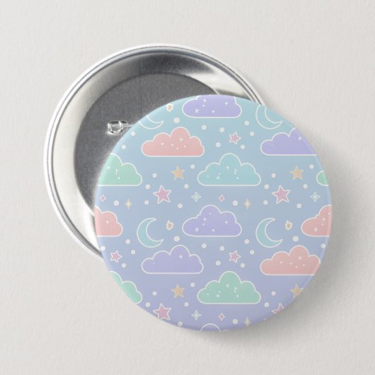 Badge Rond 7,6 Cm Cute Pastel Cloud Enamel Pin (Devant & derrière)