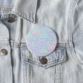 Badge Rond 7,6 Cm Cute Pastel Cloud Enamel Pin (En situation)