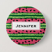 Badge Rond 7,6 Cm Cute pastèque Motif rose et vert (Devant)