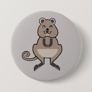 Badge Rond 7,6 Cm Cute QUOKKA - Animal en voie de disparition - Faun