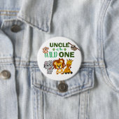 Badge Rond 7,6 Cm Cute Wild One Jungle Safari Zoo Animal Uncle (En situation)