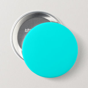 Badge Rond 7,6 Cm Cyan / Aqua Blue 00FFFF couleur - Option pour ajou