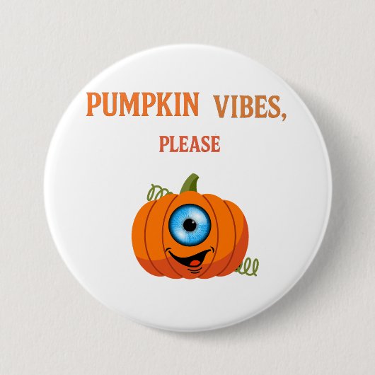 Badge Rond 7,6 Cm Cyclops Citrouilles à un oeil - Bouton d'Halloween (Devant)