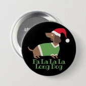 Badge Rond 7,6 Cm Dachshund de Noël drôle (Devant & derrière)