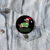 Badge Rond 7,6 Cm Dachshund de Noël drôle (En situation)