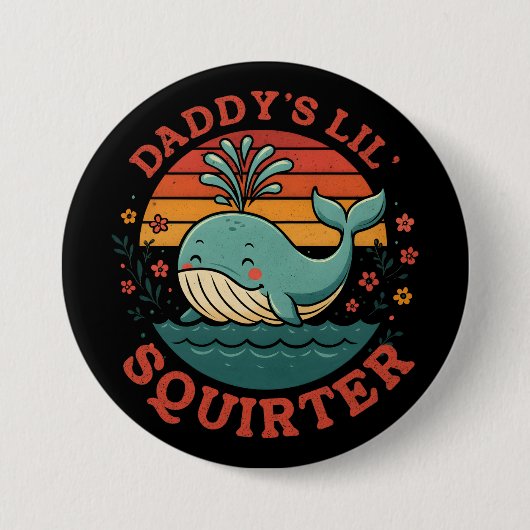 Badge Rond 7,6 Cm Daddy Little Whale (Devant)
