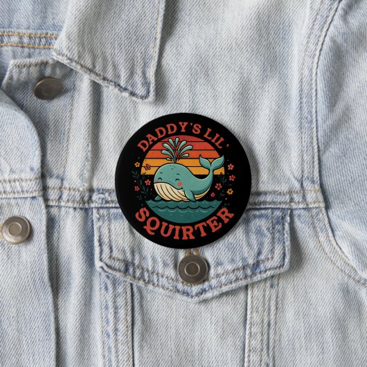 Badge Rond 7,6 Cm Daddy Little Whale (En situation)