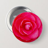 Badge Rond 7,6 Cm Dahlia Rose Chaud (Devant & derrière)