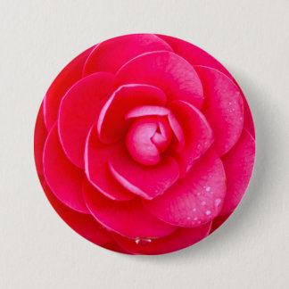 Badge Rond 7,6 Cm Dahlia Rose Chaud