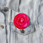 Badge Rond 7,6 Cm Dahlia Rose Chaud (En situation)
