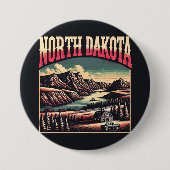 Badge Rond 7,6 Cm Dakota du Nord (Devant)