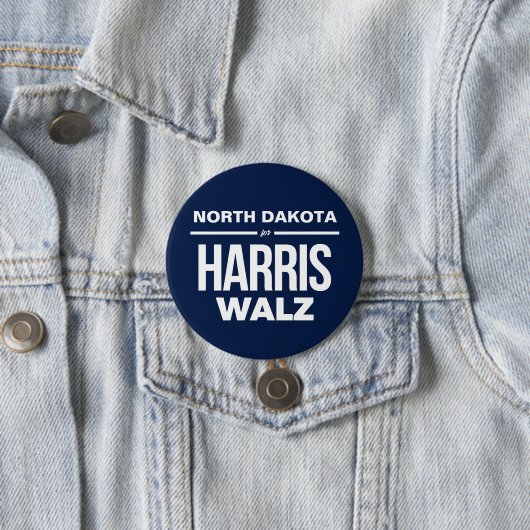 Badge Rond 7,6 Cm Dakota du Nord pour Harris Walz (En situation)