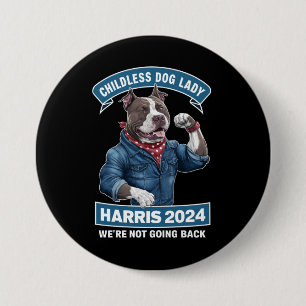 Badge Rond 7,6 Cm Dame Chien sans Enfant Vote Kamala Élection 2024