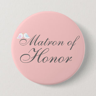 Badge Rond 7,6 Cm Dame de honneur mignonne d'inséparables