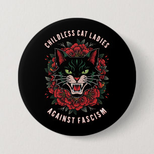 Badge Rond 7,6 Cm Dames de chats sans enfants contre le fascisme