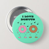 Badge Rond 7,6 Cm Dancing Donuts Mint Green (Devant & derrière)