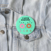 Badge Rond 7,6 Cm Dancing Donuts Mint Green (En situation)