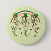Badge Rond 7,6 Cm Dancing Skeletons St Patrick (Devant)