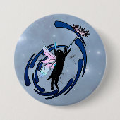 Badge Rond 7,6 Cm Dandelion de chat cosmique (Devant)