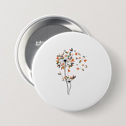 Badge Rond 7,6 Cm Dandelion Poulet Fleur Floral Poulet farine (Devant & derrière)