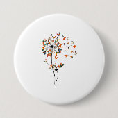 Badge Rond 7,6 Cm Dandelion Poulet Fleur Floral Poulet farine (Devant)