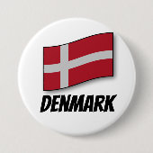 Badge Rond 7,6 Cm Danemark, pavillon, (Devant)