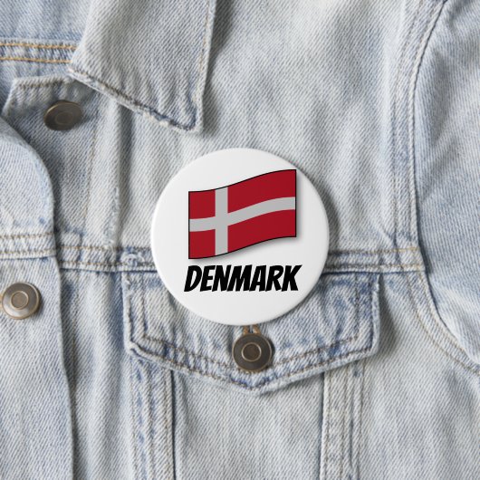 Badge Rond 7,6 Cm Danemark, pavillon, (En situation)
