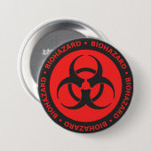 Badge Rond 7,6 Cm danger biologique (Devant & derrière)