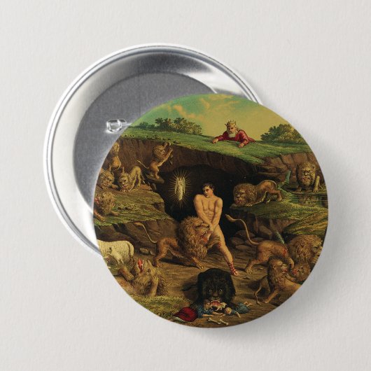 Badge Rond 7,6 Cm Daniel dans le Den des Lions (Devant & derrière)