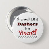 Badge Rond 7,6 Cm Dans un monde complètement de Dashers soyez Noël (Devant & derrière)