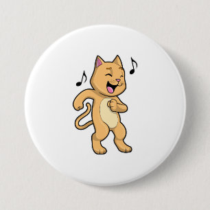 Badge Rond 7,6 Cm Danse Musique Cat