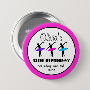 Badge Rond 7,6 Cm Danseurs de ballet Ballerina Neon Danse Anniversai