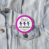 Badge Rond 7,6 Cm Danseurs de ballet Ballerina Neon Danse Anniversai (En situation)