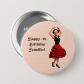 Badge Rond 7,6 Cm Danseuse de flamenco mignonne (personnalisée) (Devant & derrière)