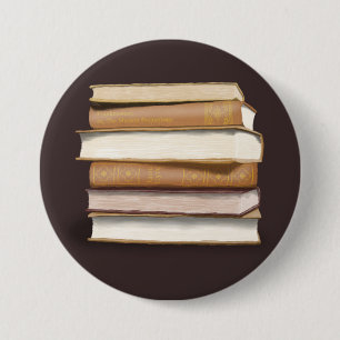Badge Rond 7,6 Cm Dark Academia Antique Books