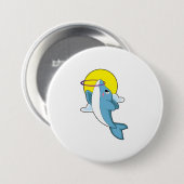 Badge Rond 7,6 Cm Dauphin avec pneus Fitness (Devant & derrière)