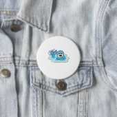 Badge Rond 7,6 Cm Dauphin avec water polo (En situation)