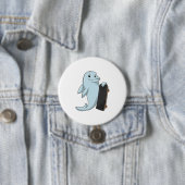 Badge Rond 7,6 Cm Dauphin en patinage avec skateboard (En situation)