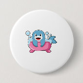 Badge Rond 7,6 Cm Dauphin sur baignoire (Devant)