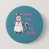 Badge Rond 7,6 Cm Deaf Daisy Cat Hearing Loss Awareness Personalized (Devant)