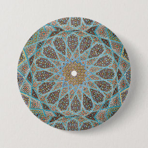 Badge Rond 7,6 Cm Décor Arabe Persan Oriental Arabe Turc