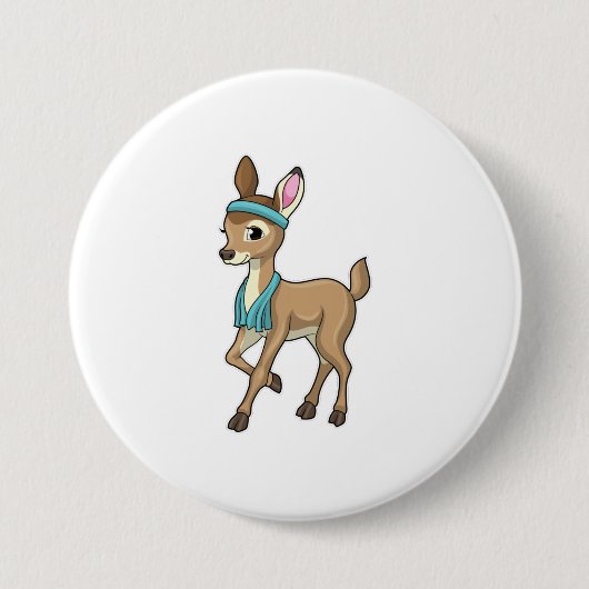 Badge Rond 7,6 Cm Deer at Fitness with Towel (Devant)